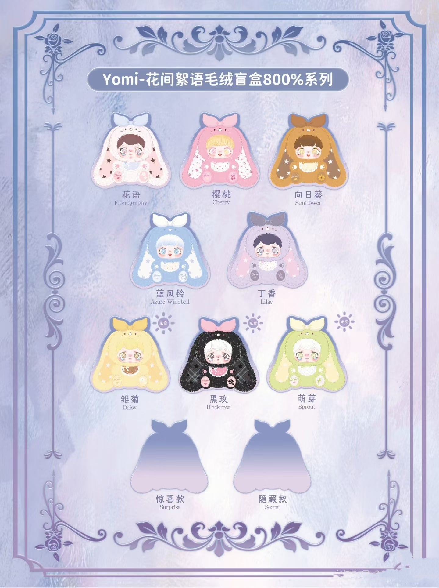 Yomi 800% Flower Whisper Series Plush Doll Blind Box Toy